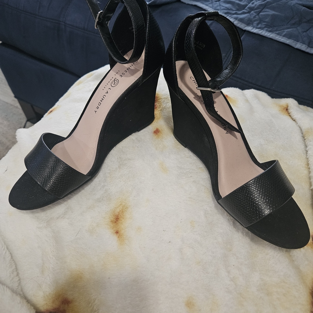 Chinese Laundry Wedge Sandals with Ankle Strap